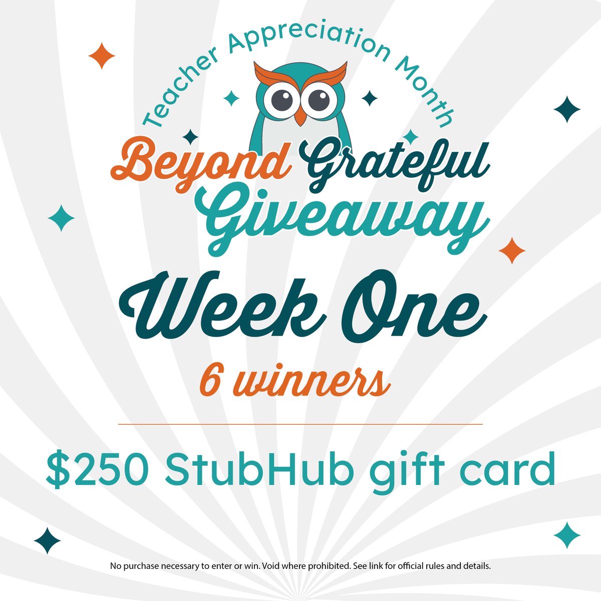 It’s week one of our FOUR-WEEK giveaway! This week, six lucky winners will each receive a $250 StubHub gift card, and we’re announcing winners this Friday! Enter for your chance to win and see what else we have planned for this month: ow.ly/Xmpy50RmxlN #HMBeyondGrateful