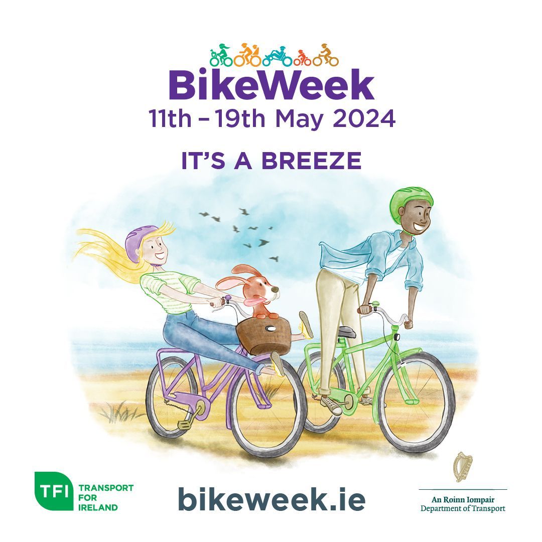 Bike Week 2024, is coming! May 11th – 19th Bike Week is a celebration and promotion of all things #cycling. There’s lots of events to look forward to held all throughout Ireland. Check out bikeweek.ie for more information #Bikeweek