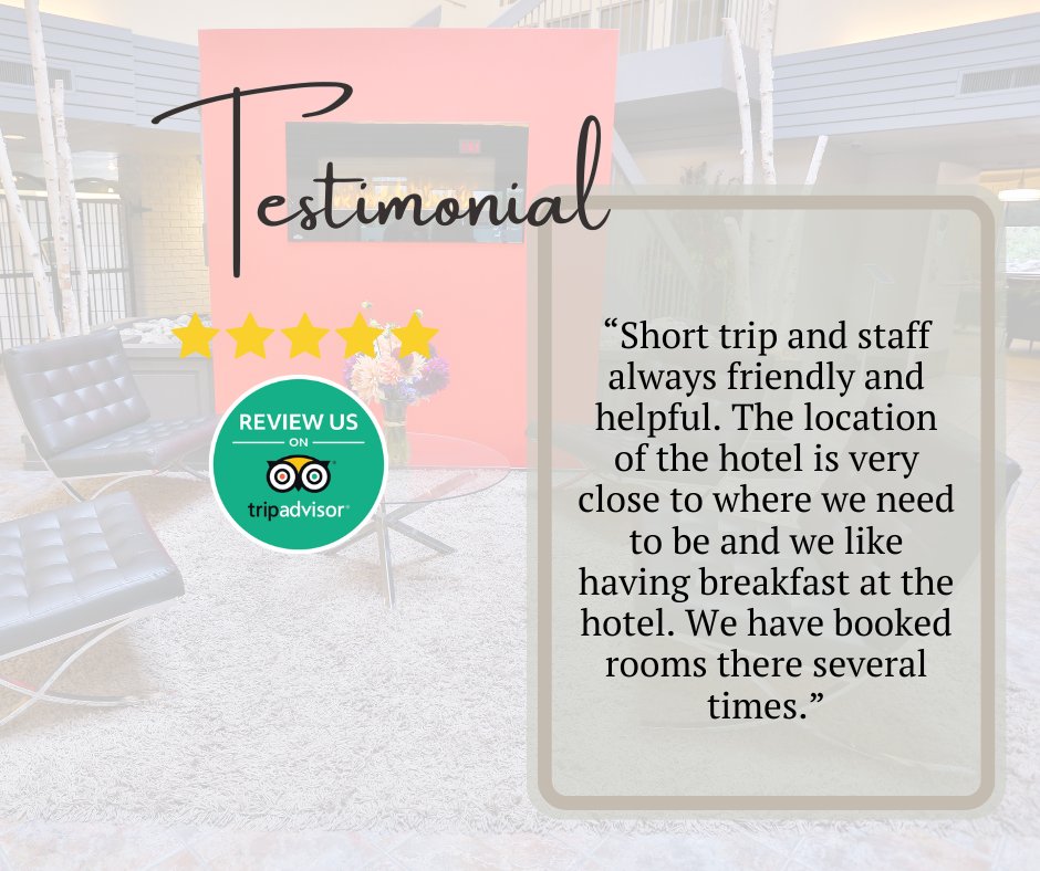 #TestimonialTuesday! We love hearing from our Guests! If you would like to review our hotel visit: ow.ly/ugbo50Rn6Ut #WeLoveOurGuests #OurTravelwayFamily #TripAdvisor #CertificateofExcellence #TravelersChoice #DiscoverSudbury #RediscoverSudbury #ExceedingExpectations
