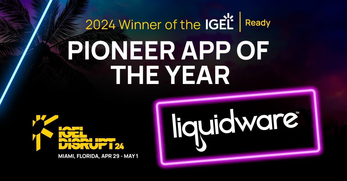 Congratulations to Liquidware as the #IGELReady Partner of the Year Pioneer App for 2024! We are committed to customer success and growth with strong partners. #Liquidware #IGEL #IGELDisrupt24 buff.ly/4a0Nnfh
