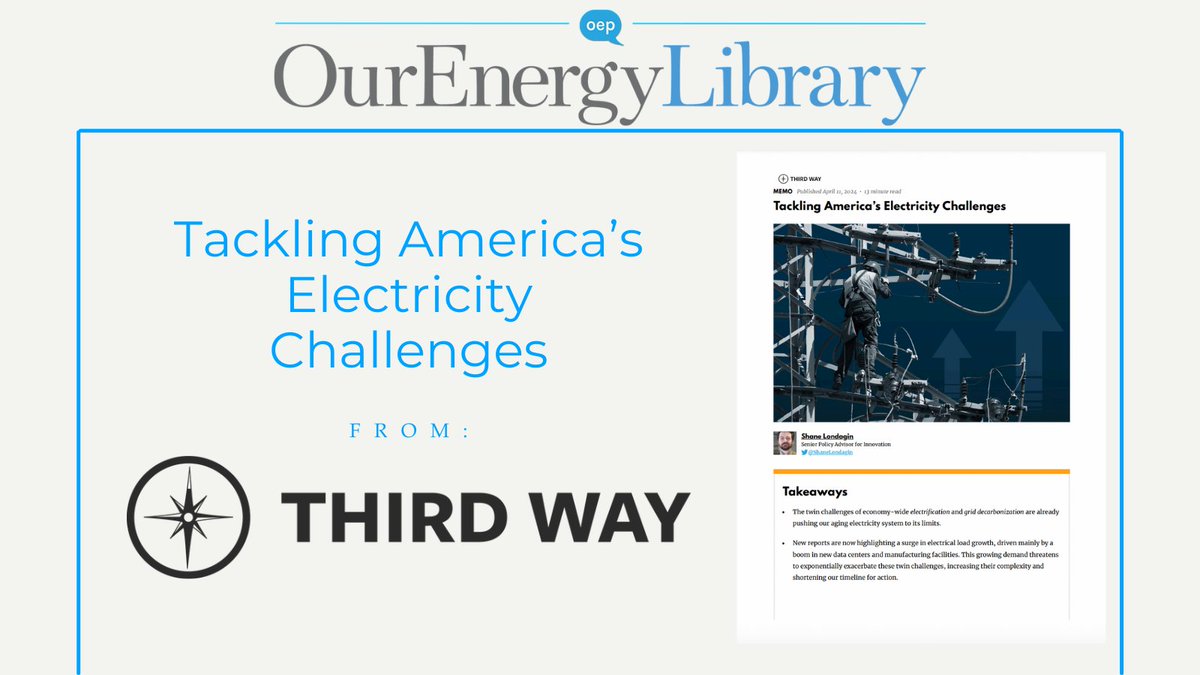 This @ThirdWayTweet report explains why the first stop on the path to a net-zero economy is a 100% clean electricity target, and how, despite some progress, the country remains far from hitting the sequential targets. Read: ourenergypolicy.org/resources/tack…