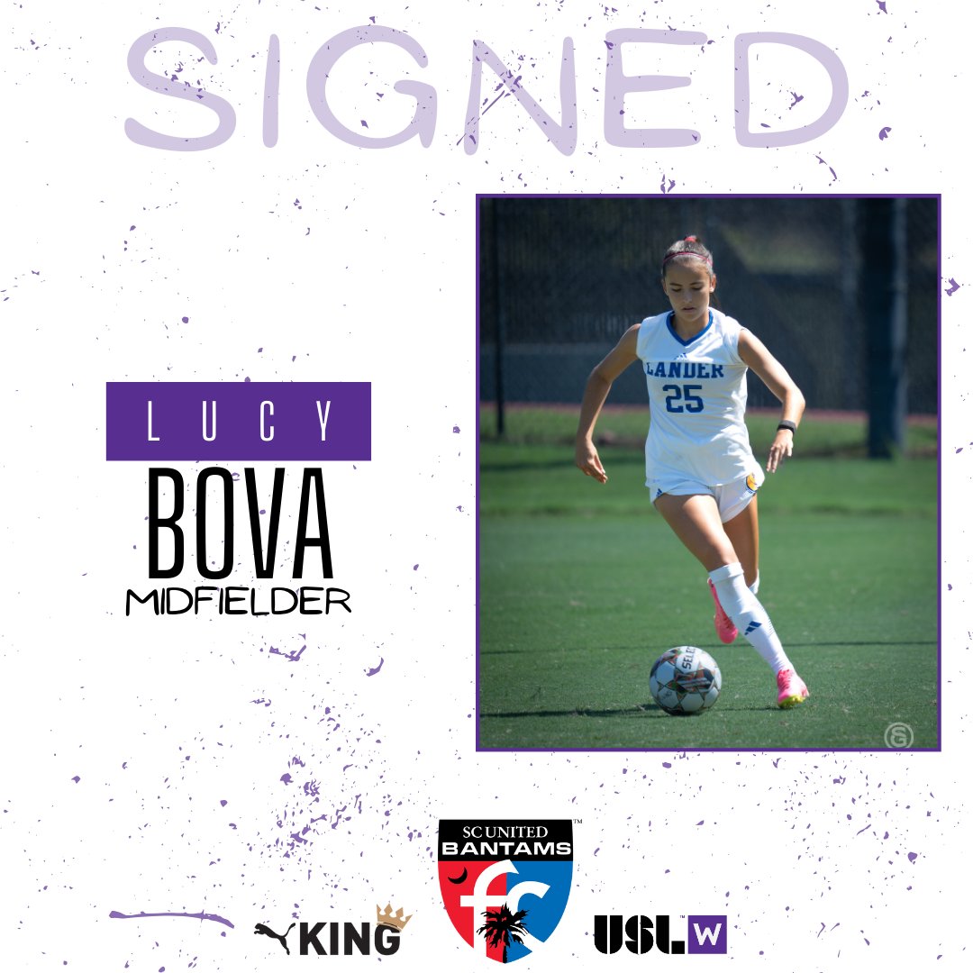 𝗟𝘂𝗰𝘆 𝗕𝗼𝘃𝗮- 𝗦𝗶𝗴𝗻𝗲𝗱 ✍🏼 
Let’s welcome Lucy Bova, Midfielder from Lander University, to the SC United Bantams!⚽️🐓 
#upthebantams #ForTheW
