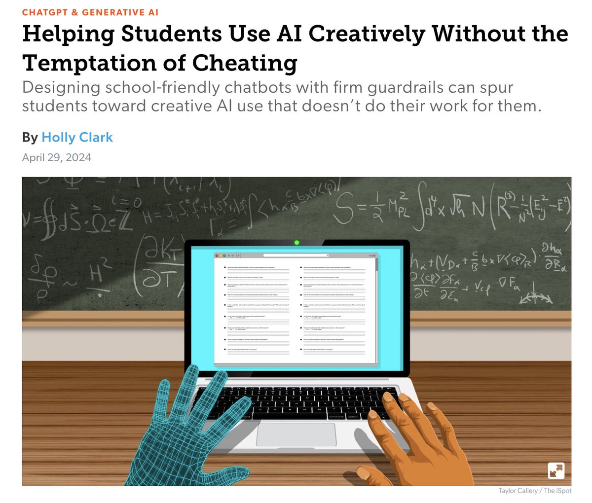 Guiding Students to Creative AI Use | Edutopia I was honored to write this with actual examples from my AI school engagements. I’m so proud of the work I get to do with these schools This is not possible without great admin and teachers! #ISTELive edutopia.org/article/guidin…