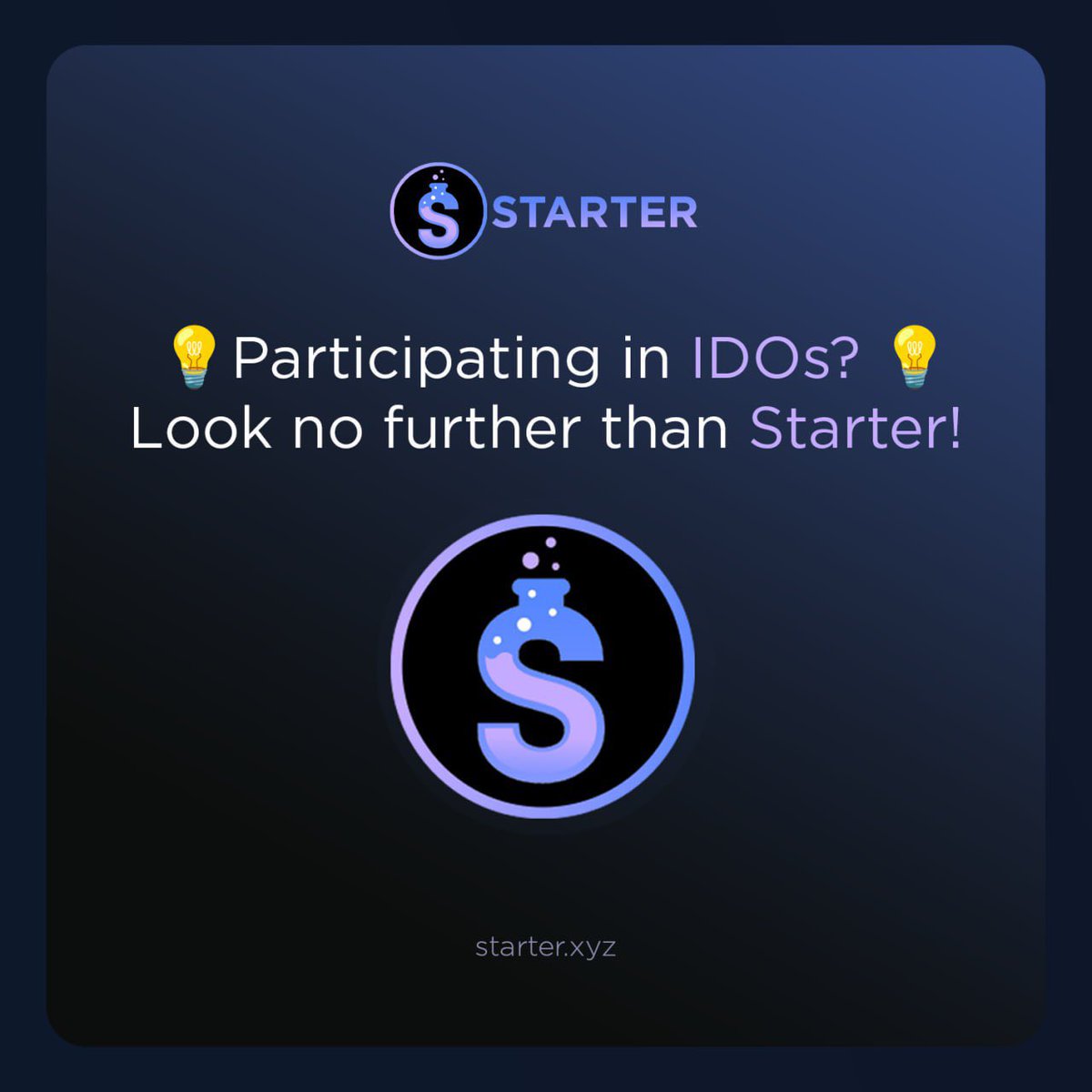Participating in IDOs? Look no further than Starter! 💡 With #Starter, you gain access to vetted, high-potential projects at an early stage, before they hit other major platforms. Plus, our platform offers a fair and transparent process, ensuring equal opportunities for all…