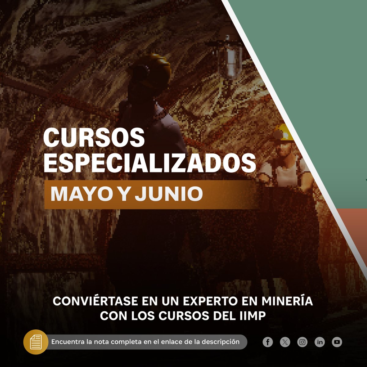 Conviértase en un experto en minería con los cursos del IIMP Entérate más aquí: 👇 ow.ly/69Yg50RsyV8 #IIMP #Minería #Mining #SectorMinero