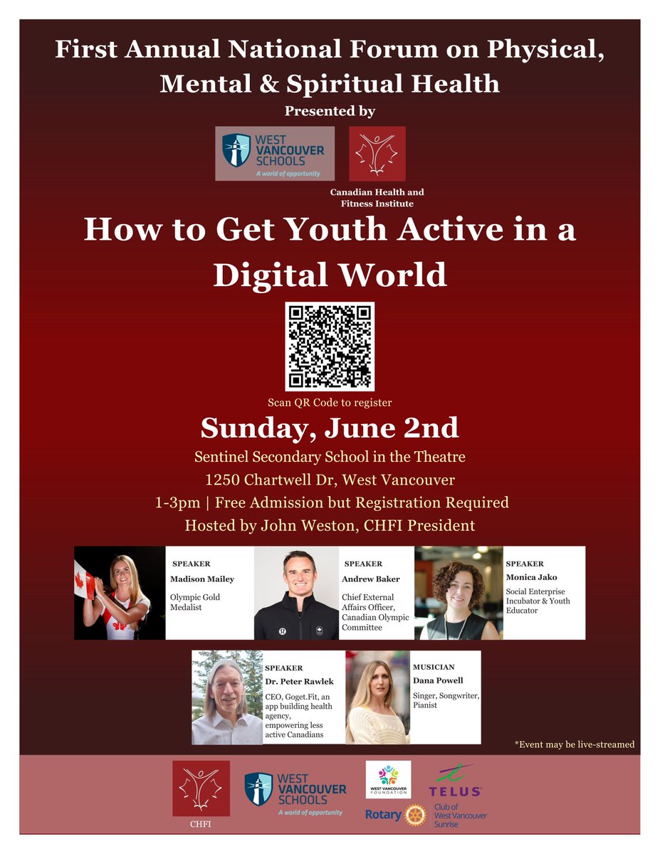 Canadian Health & Fitness Institute (@officialchfi) on Twitter photo Register Now for our First Annual National Forum on Physical, Mental and Spiritual Health! Go to CHFI.fit/Forum or search "Canadian Health and Fitness Institute" on Eventbrite.
<a href="/enhanceWESTVAN/">Enhance West Van</a> <a href="/TCTrail/">Trans Canada Trail 🇨🇦</a> <a href="/CQualtro/">Carla Qualtrough</a>
<a href="/JWestonAdvisor/">John Weston</a> <a href="/letsmovecan/">Let’s Move Canada</a> <a href="/shariulrich/">Shari Ulrich</a>
<a href="/BakesMTL/">Andrew Baker</a> Register Now for our First Annual National Forum on Physical, Mental and Spiritual Health! Go to CHFI.fit/Forum or search "Canadian Health and Fitness Institute" on Eventbrite.
<a href="/enhanceWESTVAN/">Enhance West Van</a> <a href="/TCTrail/">Trans Canada Trail 🇨🇦</a> <a href="/CQualtro/">Carla Qualtrough</a>
<a href="/JWestonAdvisor/">John Weston</a> <a href="/letsmovecan/">Let’s Move Canada</a> <a href="/shariulrich/">Shari Ulrich</a>
<a href="/BakesMTL/">Andrew Baker</a>