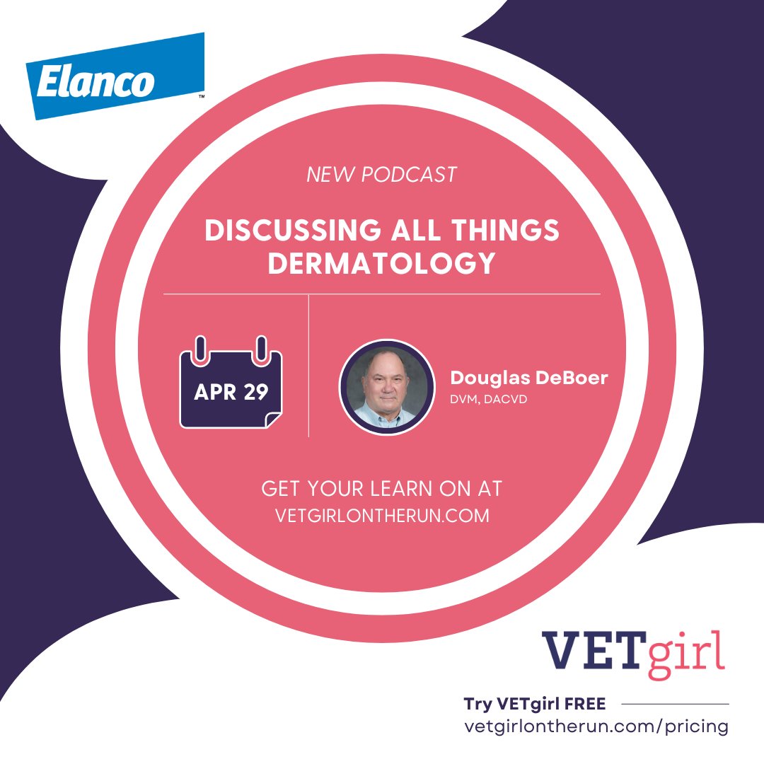 #SPONSORED PODCAST by @elanco

Itchin' for a new #podcast? Listen in as Dr. Douglas DeBoer takes through all things #dermatology in this week’s podcast

LISTEN NOW 🎧 vetgirlontherun.com/podcasts/discu…

#vettech #veterinary #vetgirl #vetmed #veterinarian #vetstudent #veterinarymedicine