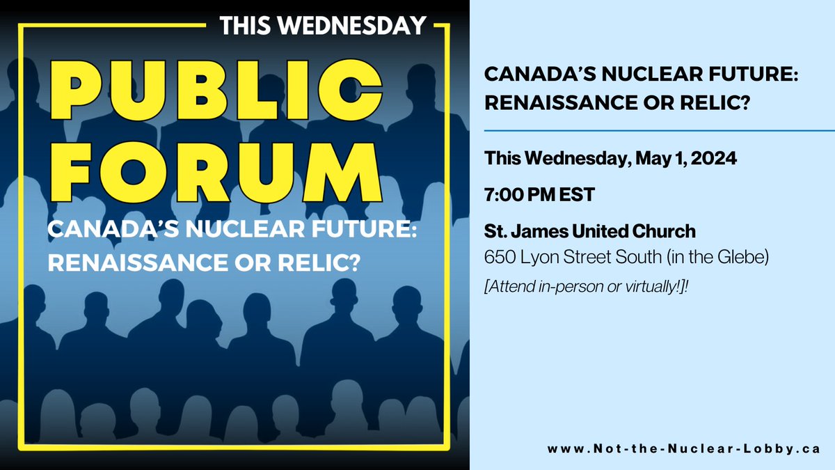 Join us online or in-person TOMORROW EVENING @ 7 PM! IN-PERSON Registration: ow.ly/TJiV50RsOkH ONLINE Registration: eventbrite.ca/e/online-canad… #NotTheNuclear #OttawaEvents #cdnpoli