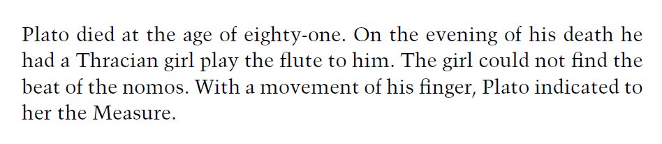 One man's 'hater' is another man's lover of truth. This 'new' story was already known, and was interpreted as a lesson about ordering pleasure (duly acknowledged in the flute-playing) to the measure of the universe. Here is Voegelin in 1957: