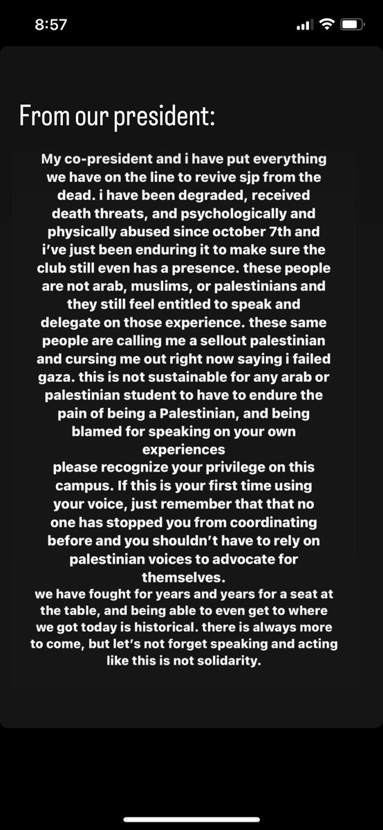 One of the presidents of NU’s Students for Justice in Palestine says they have been called a “sellout Palestinian” for backing the agreement which ended the encampment. They defended the deal with NU, calling it “historical.” They also called for solidarity during this time.