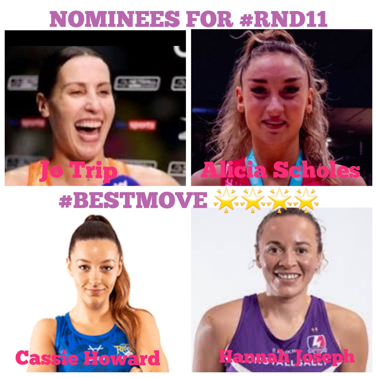 .@SkyNetball @BBCSport @SuperNetball @NetballSL @CazJMMcCann @CliveJonespr @WomensSport
@messero @Jasmin81259024
@marieturner131 @BigredNetball  @izzynetball #netballfamily Thanks for the DM's  It's time to vote.Please  click the short links below; then click the poll to vote😅🤔