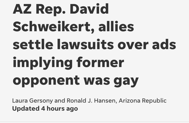 David Schweikert has run some of the viciously “gay baiting” campaigns in America. His title may be “Representative” but doesn’t represent our community and our values. I will.