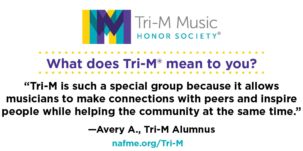 Middle and High School Tri-M® Music Honor Society Advisors! Nominate your chapter by May 20 for the 2023-2024 Chapter of the Year! High school chapters could receive up to $1,000, and middle school chapters up to $800. bit.ly/TriMAwards #MusicHonors