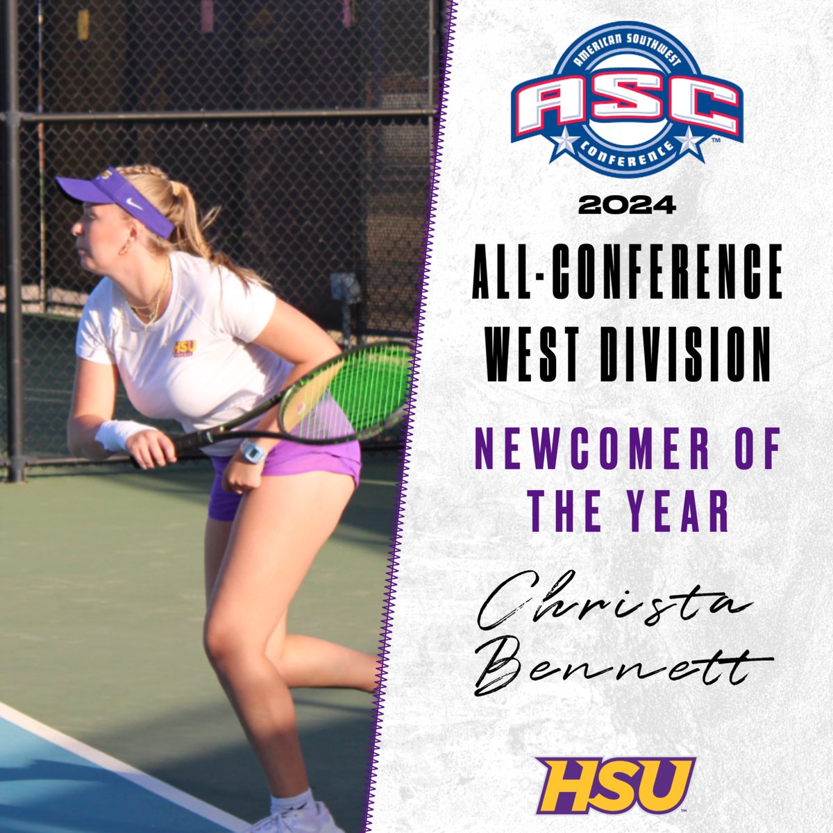 Congrats to Christa Bennett for being named the ASC West Newcomer of the Year 🤠