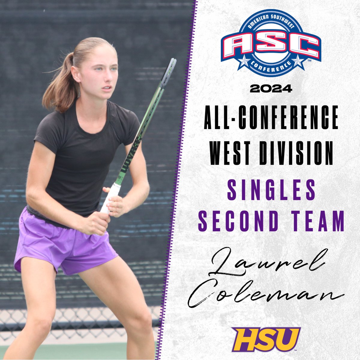 Congrats to Laurel Coleman for being named to the ASC West Singles Second Team 🤠
