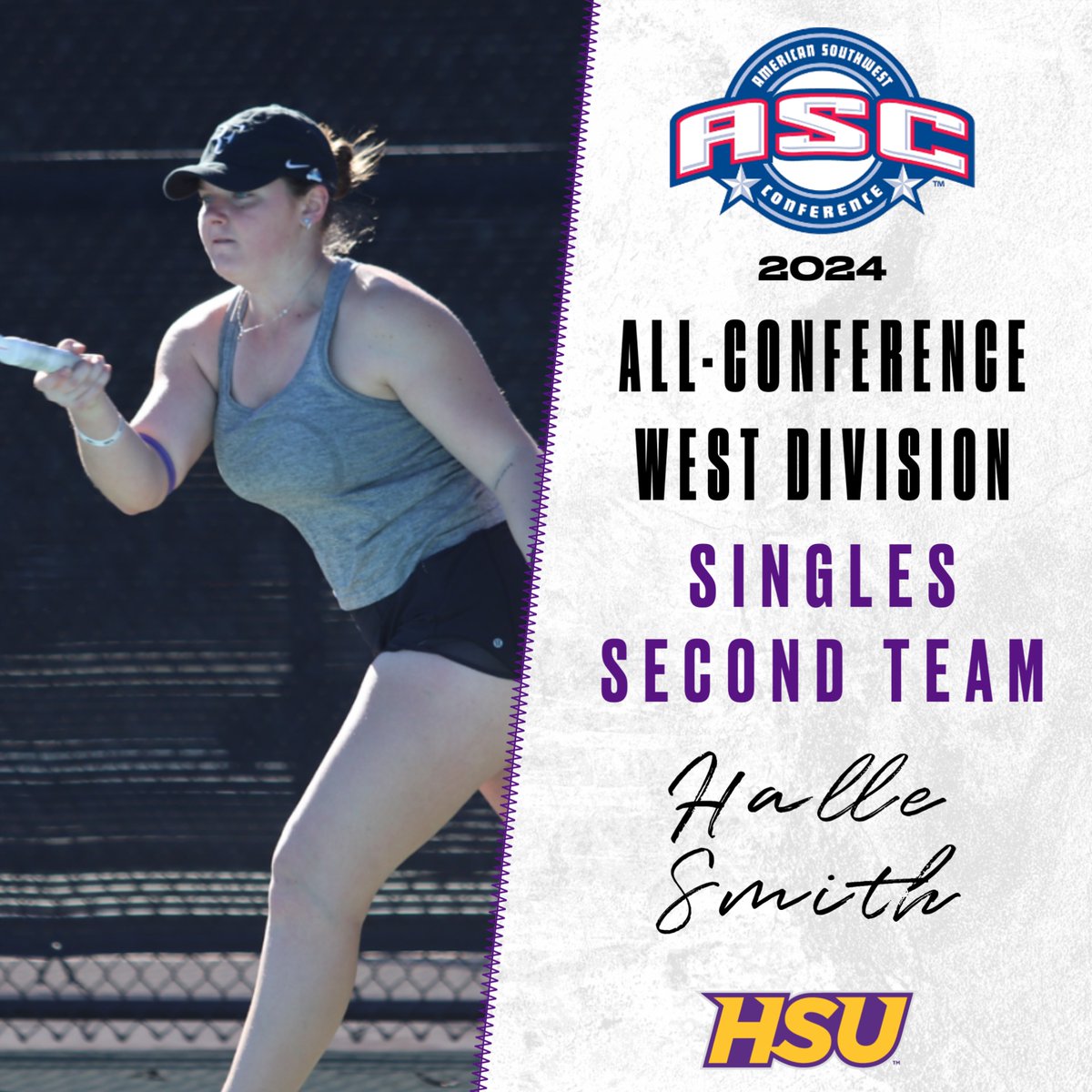 Congrats to Halle Smith for being named to the ASC West Singles Second Team 🤠