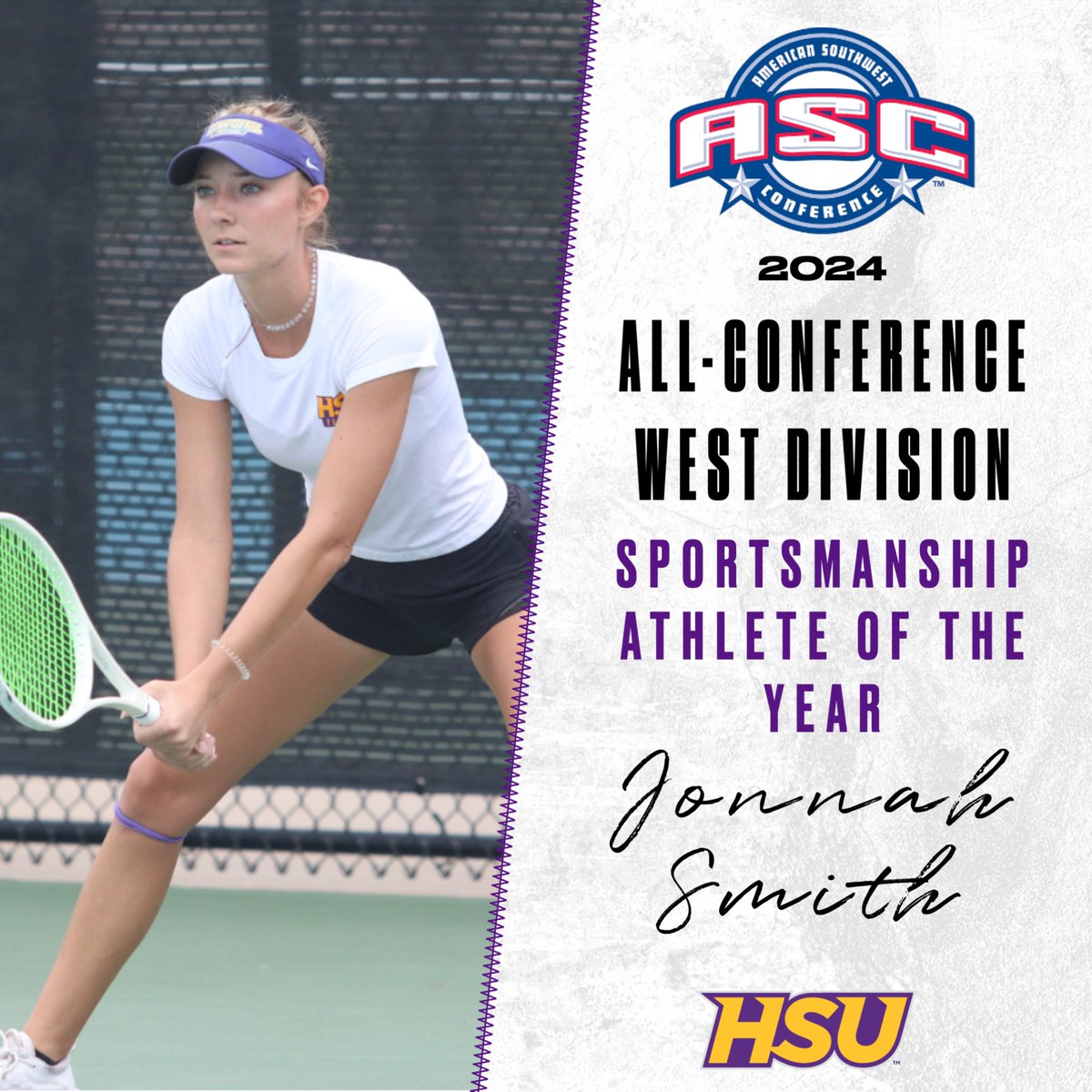 Congrats to Jonnah Smith for being named the ASC West Sportsmanship Athlete of the Year 🤠