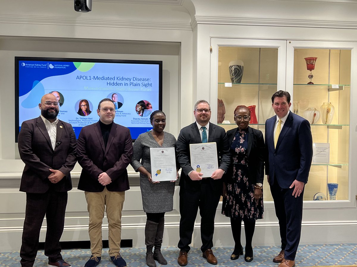 AKF’s Jon Hoffman, sr. dir. of policy & advocacy spoke at a panel this afternoon at the #MA State House in recognition of AMKD Awareness Day, sharing the work AKF has been doing to increase awareness around AMKD & legislation we are hoping to pass this session. #APOL1Aware