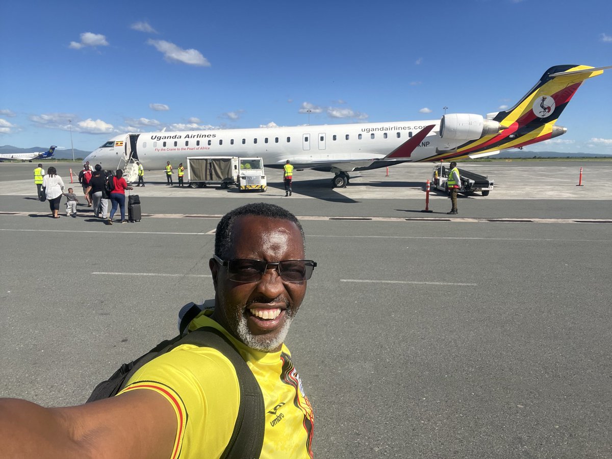 Our national flag at Kilimanjaro airport today afternoon before heading to Entebbe Via Dar salaam Tanzania 

Was on time, great service as usual and yes my only fight with Uganda airlines, marketing, marketing and marketing