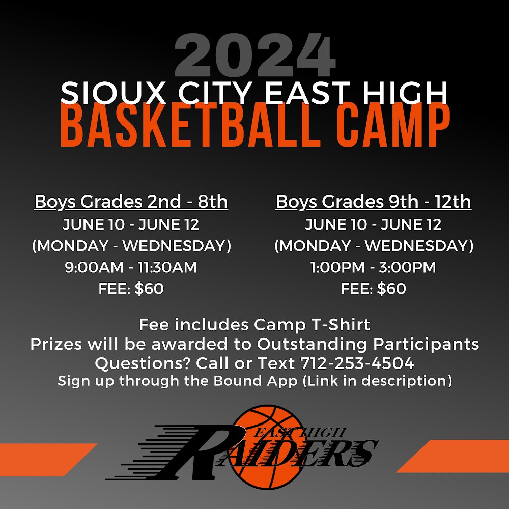 East High Basketball Camp
June 10-12