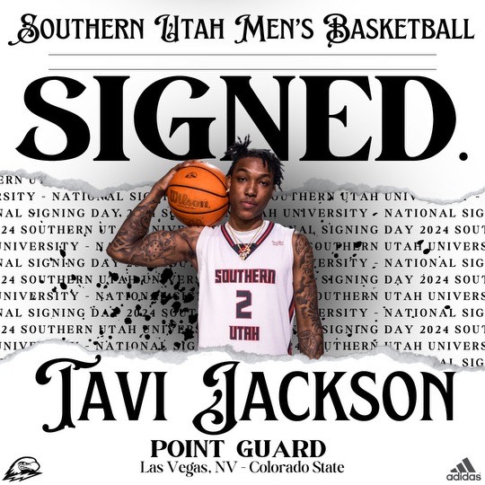 A true game-changer! Welcome to SUU, @Tavijackson_ ⚡️ Played in the 2023-24 NCAA tournament ⚡️ Played 28 games at Colorado State ⚡️ Averaged 26p, 12r, 4a, and 4s in High School 🗞: shorturl.at/fiwIP #TBirdNation ⚡️ #RaiseTheHammer