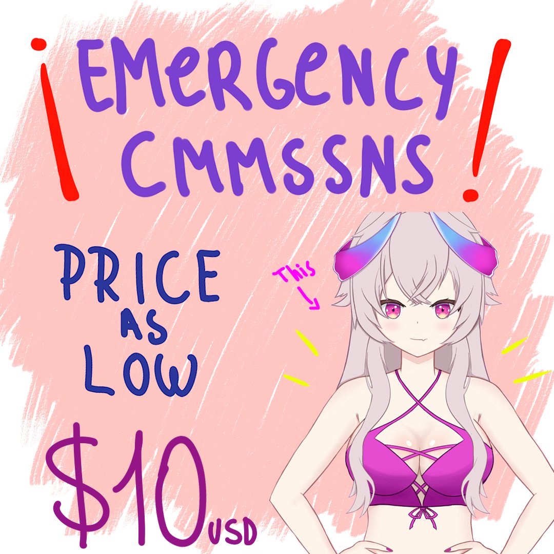 ⚠️Emergency Commissions ⚠️ Price as low as 10 USD!! -Payment with the fiver platform -Send me a DM if you are interested or click the link With RTs you can be the winner of a drawing ✨ ➡️es.fiverr.com/s/3D0b0V #Vtuber #VTuberUprising #Commission #art