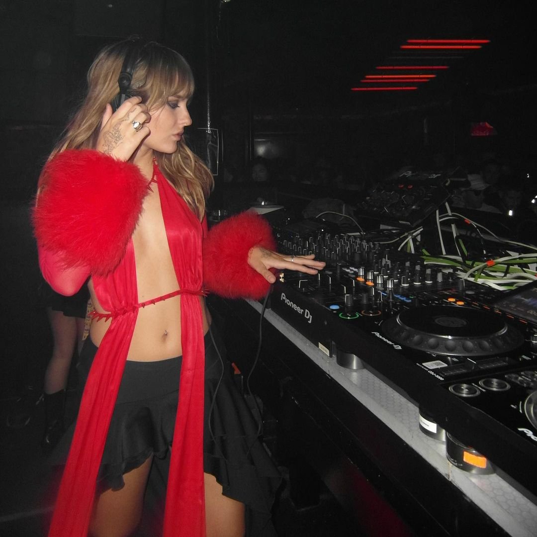 victoria de angelis during her DJ set tour in ibiza