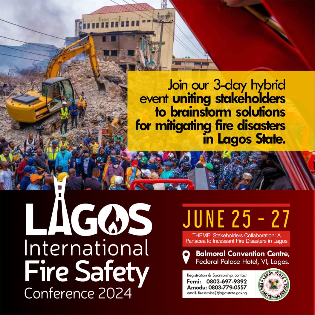 *Ignite Change, Save Lives!* Join us at *LAGOS INTERNATIONAL FIRE SAFETY CONFERENCE* , the most anticipated event dedicated to combating fire disasters and saving lives and properties. 🚒 Get ready for 3 action packed days of innovative solutions and connect with industry…
