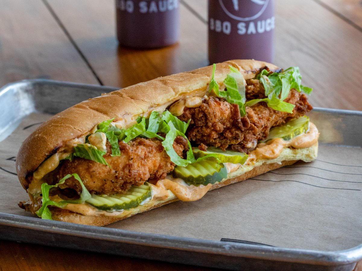 Don't worry be Happy (Chicken Tender Sub)! 😁 🐓 Available along with our other Cheer On BBQ Specials for a limited time. 📣