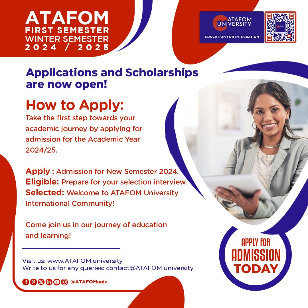 Don't you think it's wonderful to finish a course in the comfort of your own home?

ATAFOM University is taking admissions. Apply Now!

#onlinecampus #ATAFOMonlinecampus #onlinelearning #Learning #Education #Student #inspiration #bachelorcourses #education #university #admission…