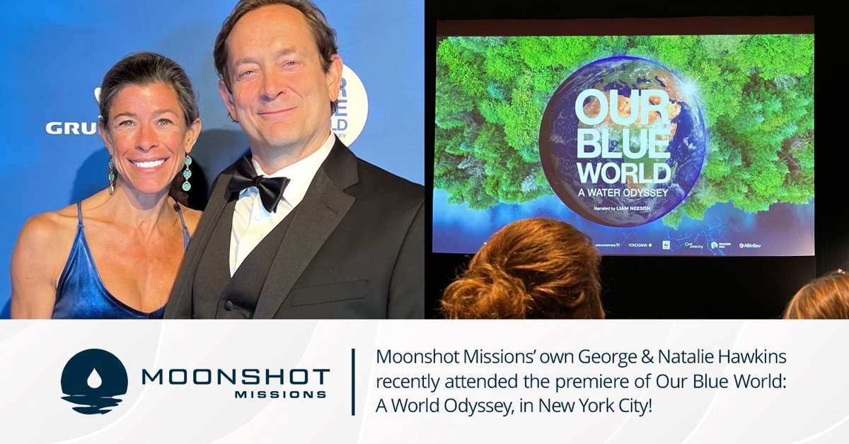 Moonshot Missions’ own George and Natalie Hawkins recently attended the premiere of #OurBlueWorld: A World Odyssey, in New York City!
 
Learn more about Moonshot:
🔗 moonshotmissions.org
 
Check out Our Blue World: A World Odyssey:
💧 braveblue.world/ourblueworld
 
#Premiere #Water