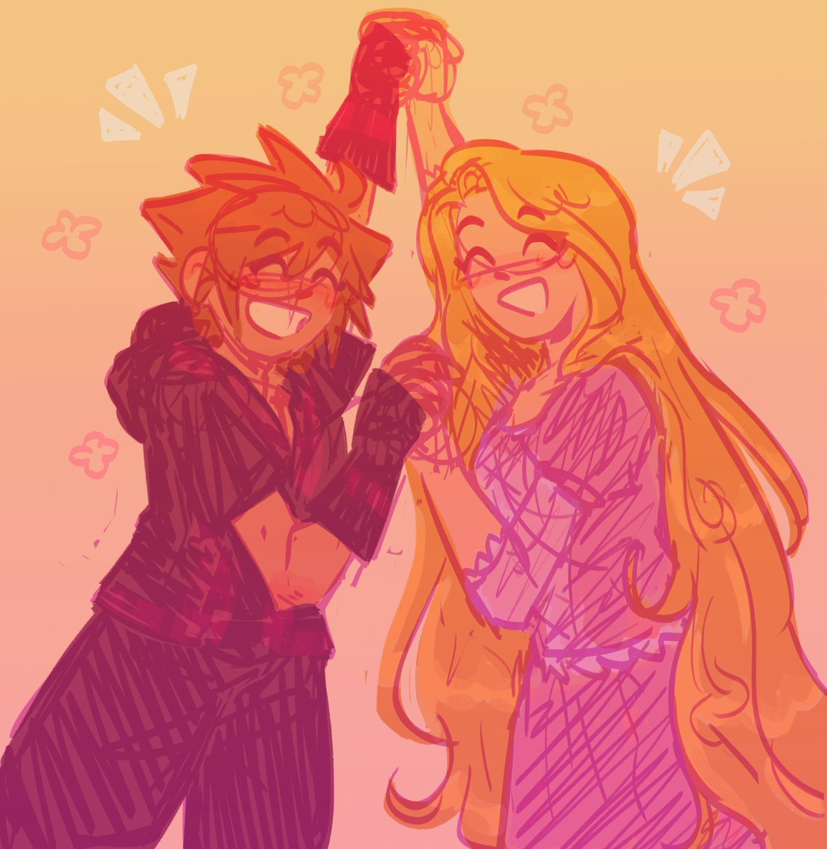 kingdom hearts 3 doodle i never posted here. they are best friends #kingdomhearts #kh3 #sora #rapunzel