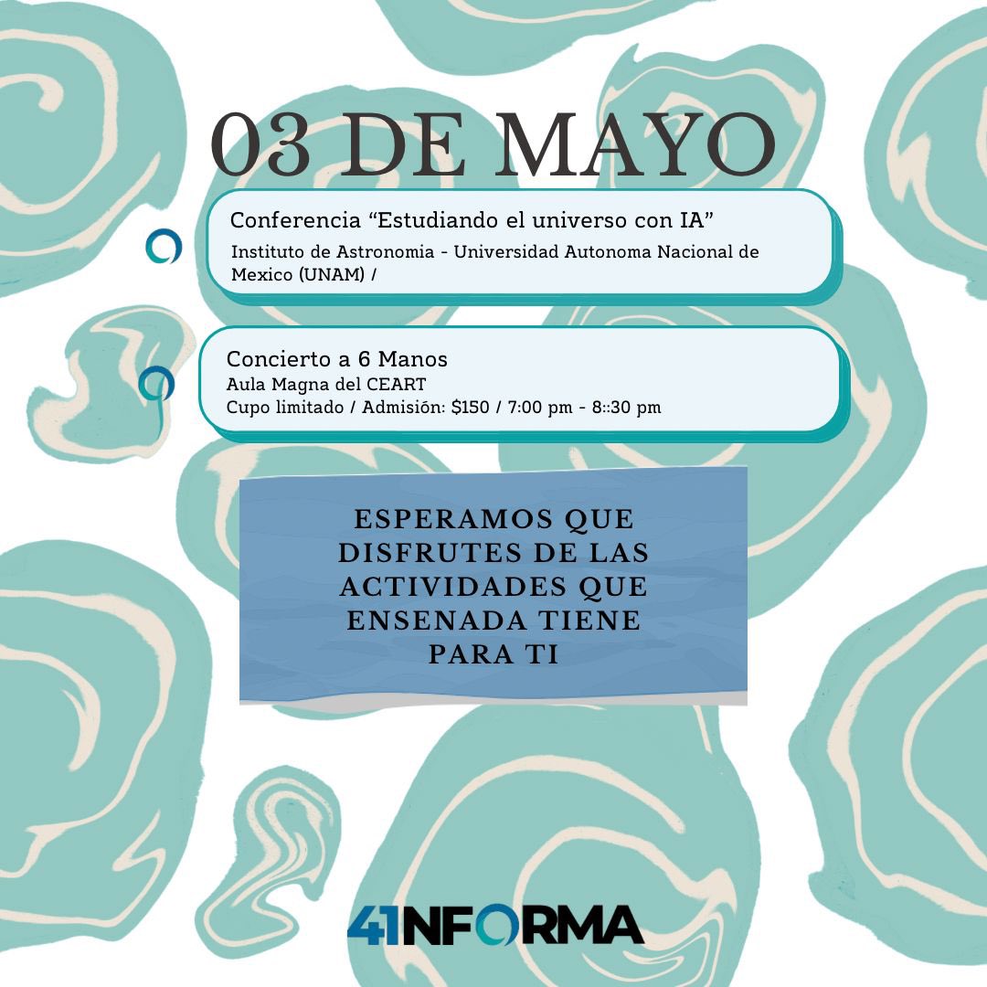MAREAS DE CULTURA.
Experiencias en Ensenada.
29 de abril a 03 de Mayo.

#Ensenada #BajaCalifornia #Cultura #Marea #Eventos #Fechas #Experiencias 

ℹ️ 41forma.wordpress.com