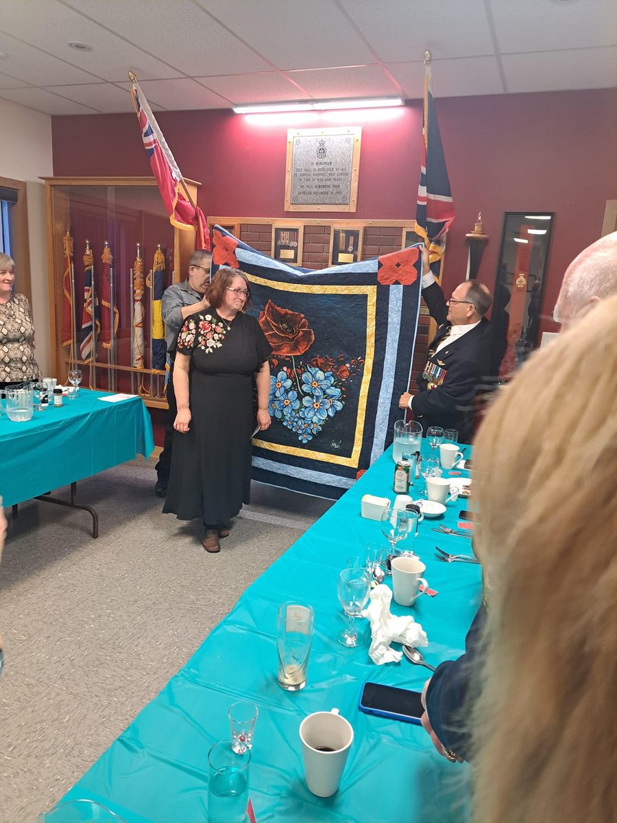 A BIG Congratulations to Royal Canadian Legion Branch 36 Mount Pearl members: Pauline Clarke, and Comrades Boyd Parsons, Mel Heath and Kevin Martin on each being presented with a Quilt of Valour. Thank you for your service! #CommunityMatters #MountPearlProud