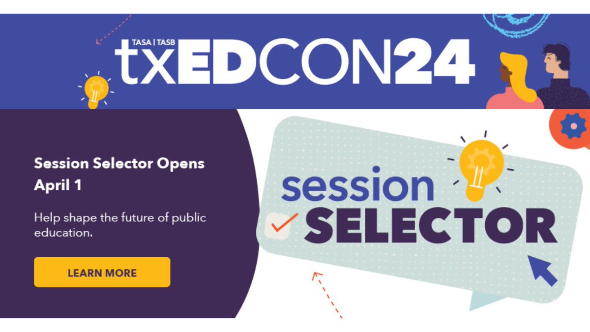 1 day left to submit concurrent session proposals for #txEDCON24, the 2024 #TASATASB Convention! If you want to present a session at the Sept 27-29 conference in San Antonio, submit your proposal by May 1: bit.ly/txedcon-sessio… @tasbnews #txed