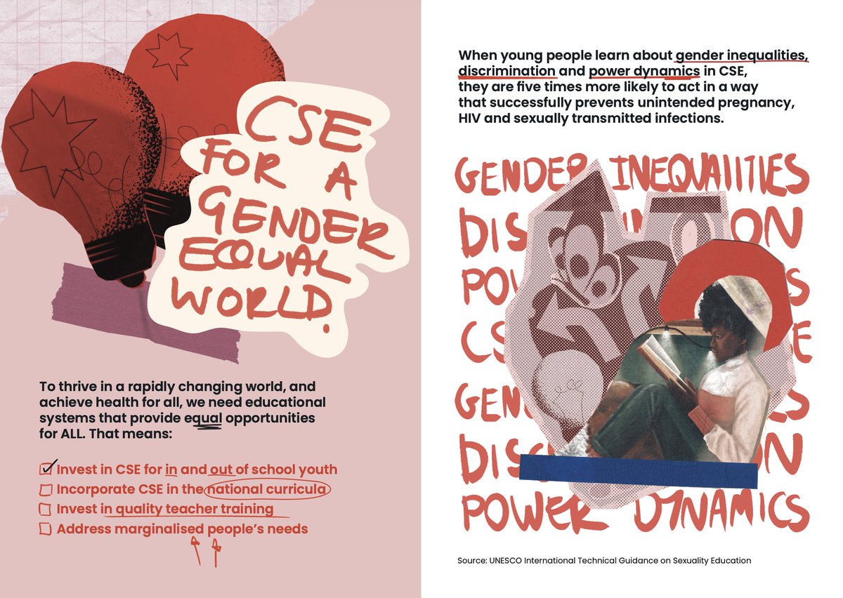 Young people need & demand access to comprehensive sexuality education to build the life they choose. Read their demands and calls to action on #CSE in this #Youth #SRHR zine: shedecides.com/wp-content/the… #YouthDecides