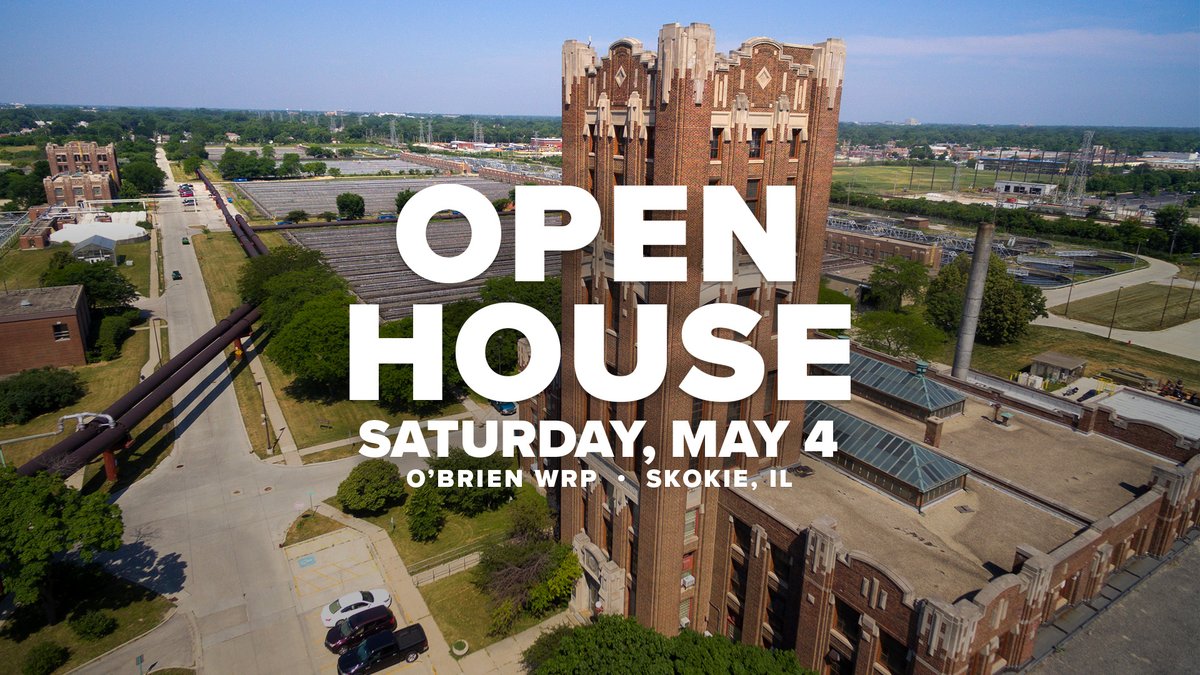 Join MWRD for an open house & tours on May 4 from 10-2 at the O'Brien Water Reclamation Plant at 3500 Howard St. in Skokie! Enjoy activities for the whole family. Oak tree saplings and milkweed seeds will be distributed. No RSVP required! #ChiWaterWeek