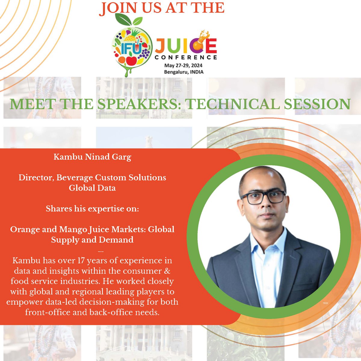 Meet our speaker Kambu Garg from Global Data at the IFU Juice Conference in #India!
Registration for international delegates and program details: ifu-fruitjuice.com/event/IFUJuice…
Registration for Indian delegates: docs.google.com/forms/d/e/1FAI…