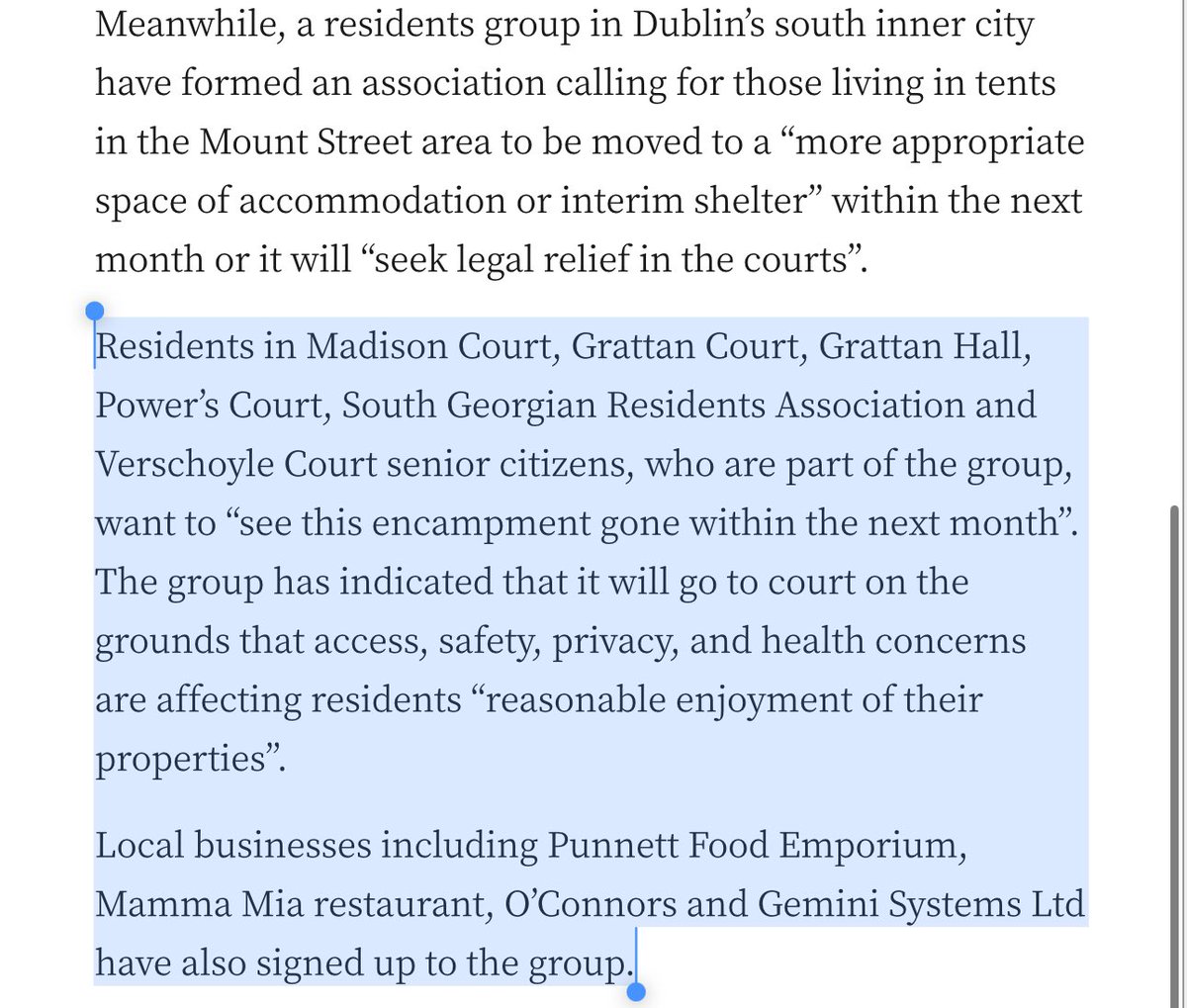 Dublin Ireland 🇮🇪 Locals around the areas of the shanty town have warned the government they have a month to get the tents moved ornate legal proceedings will commence. Residents in Madison Court, Grattan Court, Grattan Hall, Power’s Court, South Georgian Residents Association