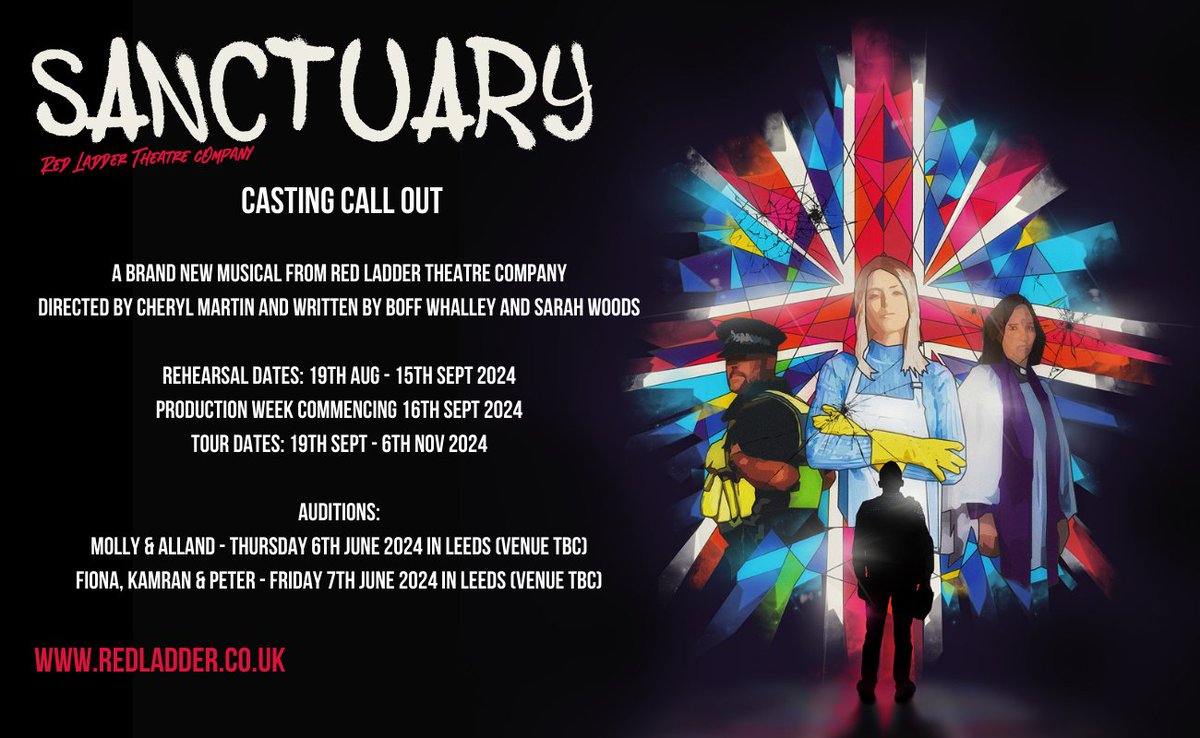 🚨🚨CASTING CALL OUT🚨🚨 We are casting five roles for our brand new musical #Sanctuary. Head to our website for more info and please share far and wide. Thank you x redladder.co.uk/casting-call-s…