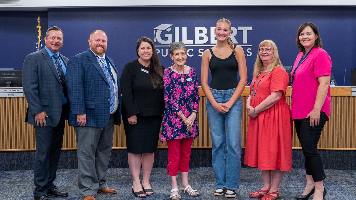 Desert Ridge High student Kylie (Luci) Alexander was recognized by Superintendent Dr. McCord and GPS Governing Board members for her achievements in Beach Volleyball! She currently has 50 wins, the most in AIA history for this sport! #gpsfuturereadygraduates