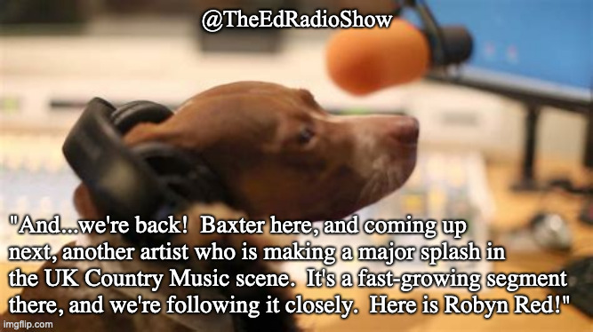 #radio #dogs #UK #Country 1 of 3 Baxter is in and has @robyredofficial cued up!