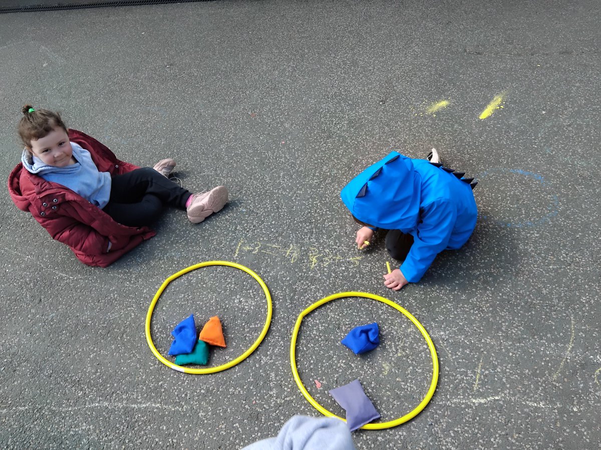 Reception Class love our active maths lessons outside!