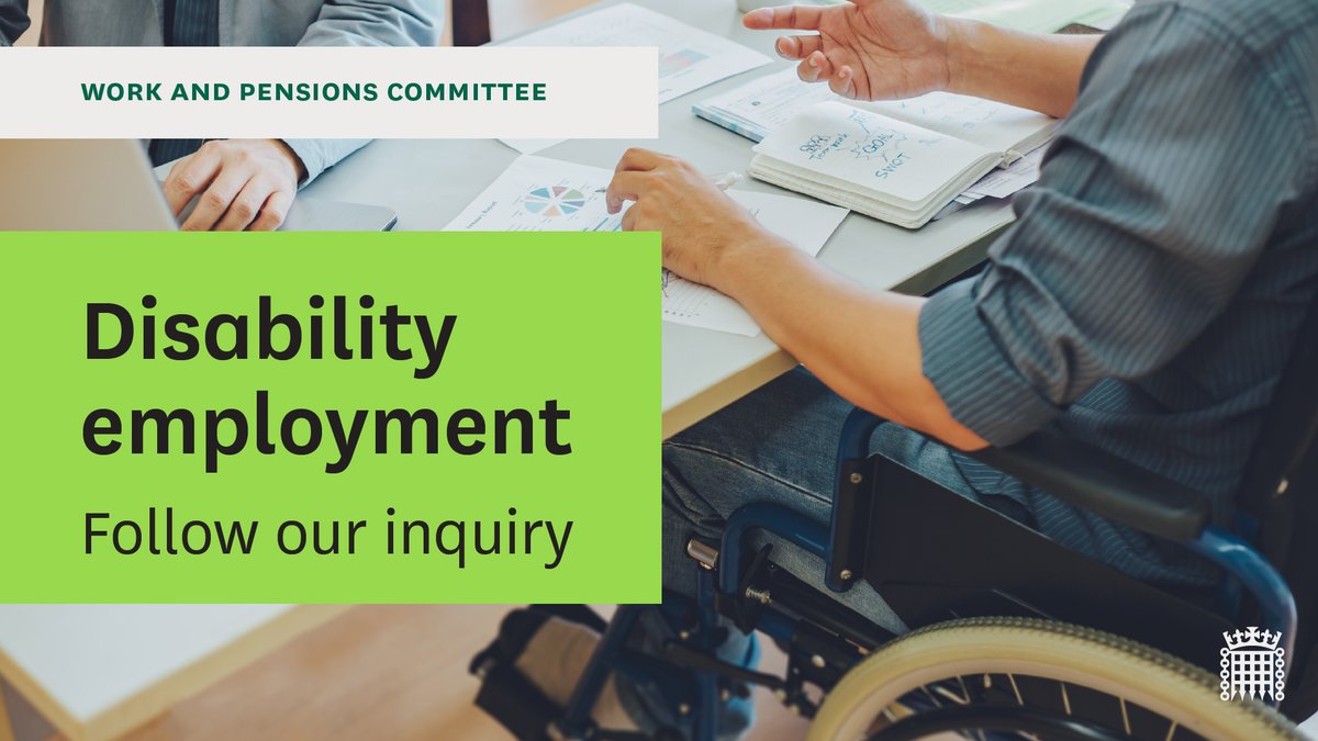 Tomorrow, 9.25am 🕘 We are looking at how disabled people can be better supported to start and stay in work, and the effectiveness of the Government’s recent efforts to narrow the disability employment gap. Learn more and watch the session live: committees.parliament.uk/event/21376/fo…