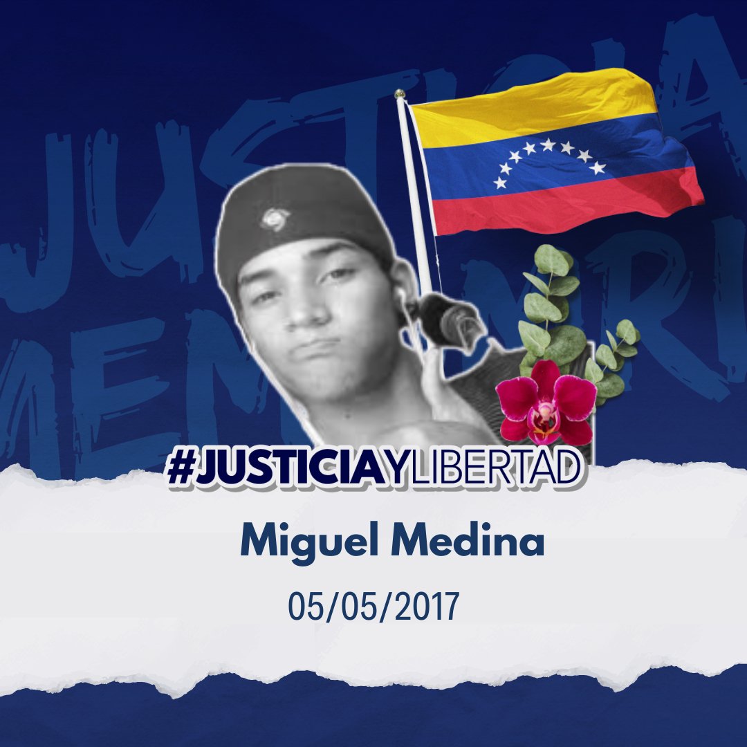 Miguel 'Mickey' Medina fue herido de muerte en el contexto de una manifestación en el estado Zulia hace 7 años, el 5 de mayo de 2017. El caso de Miguel es parte del 97% de impunidad que padecen las víctimas de la represión en Venezuela.
#JusticiayLibertad