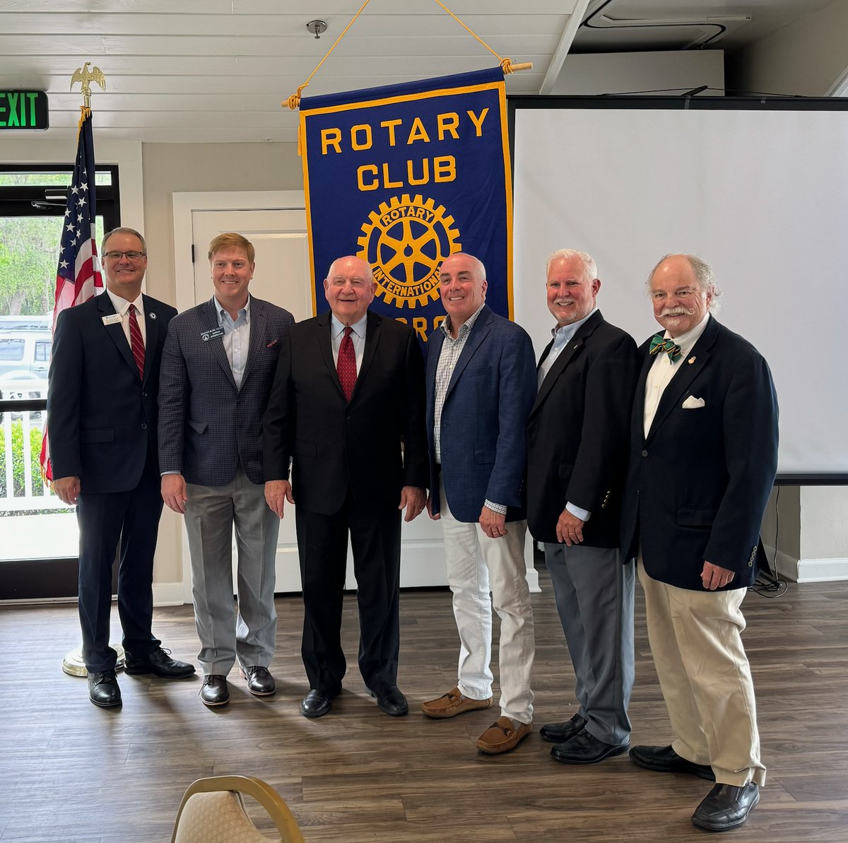 Happy to join Regent Patrick Jones, @southGAstate interim President Greg Tanner, Chairman Blake Tillery and others at this afternoon’s Waycross Rotary Club meeting. Appreciate your support for our public colleges and universities!