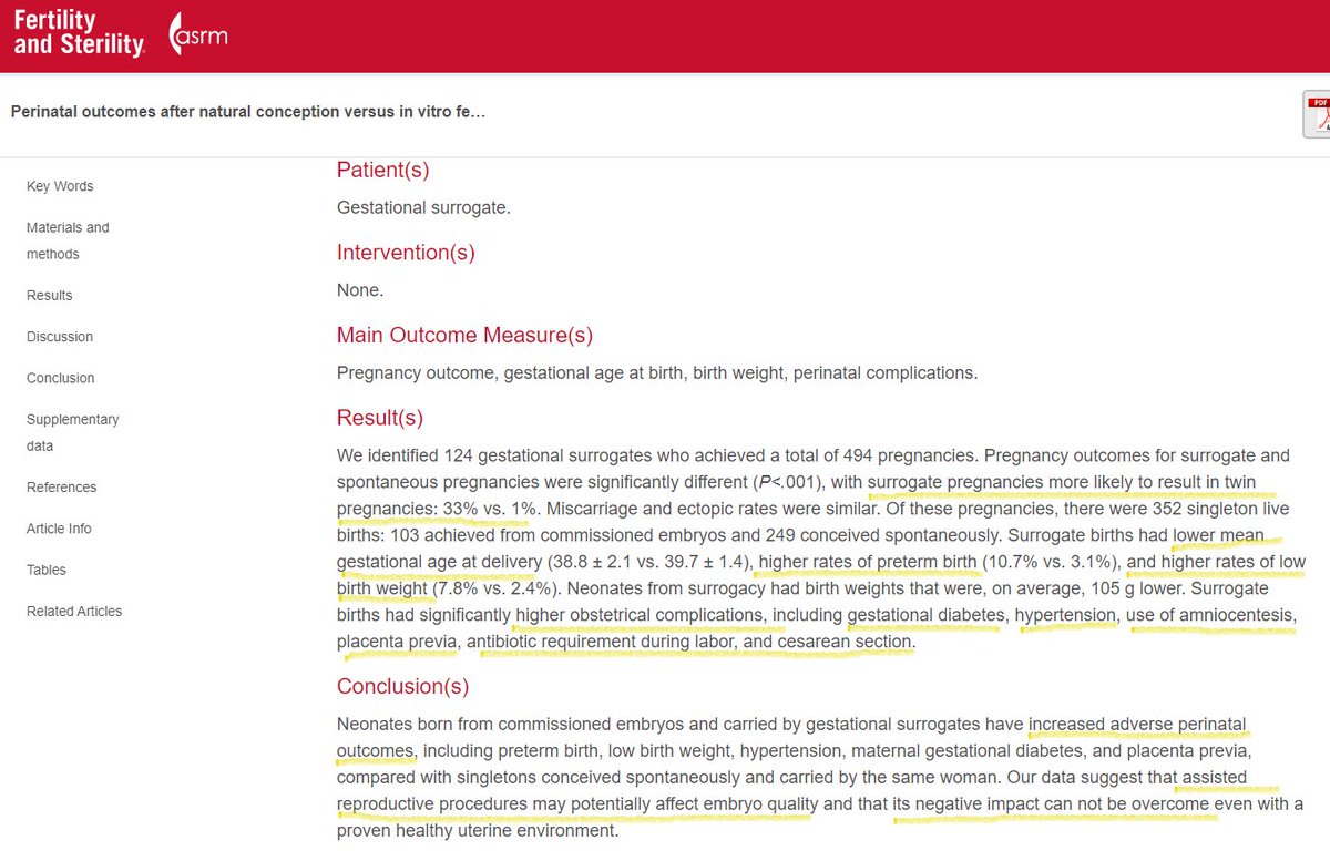 @RTLFrance @GabrielleSiry Les risques obstétricaux des grossesses GPA sont 'significativement plus élevés' que ds les grossesses naturelles : diabète gestationnel, placenta praevia, césarienne, admin. antibiotiques pdt le travail. Pour les enfants : 3x plus de prématurité et petit poids à la naissance.