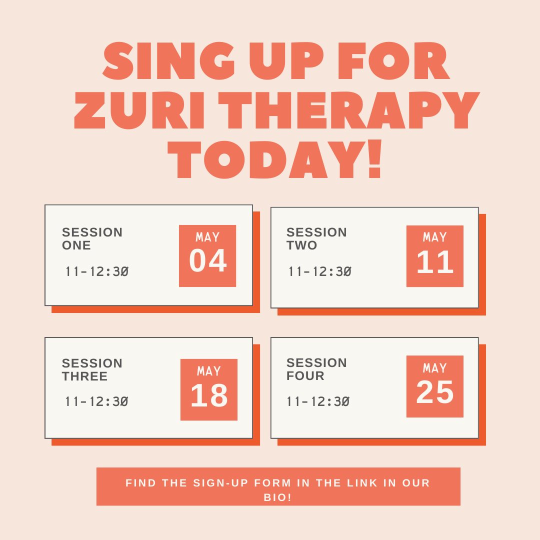 Sign up to our final Zuri Therapy group sessions starting this Saturday! We still have a few spaces left. We will return with more sessions in the Autumn!! 🔗: docs.google.com/forms/d/e/1FAI…