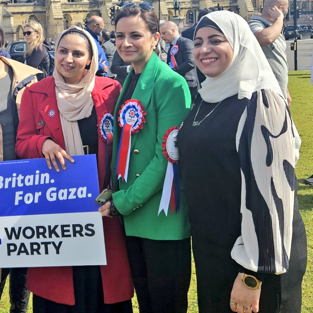 Out of the many GE candidates announced by George Galloway's Workers Party today, three Muslim women planning epic Labour takedowns: Left: Rizwana Karim, hijabi woman hoping to unseat Labour's John McDonnell Center: Aroma Hassan, aiming to oust Labour's Deputy Leader Angela…