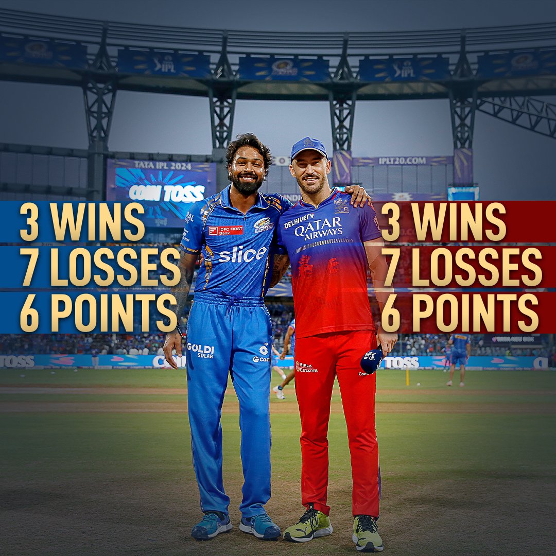 Mumbai Indians & RCB are brothers in arms 🤝👀 Identical results in #IPL2024 for the 2 giant franchises 🫣